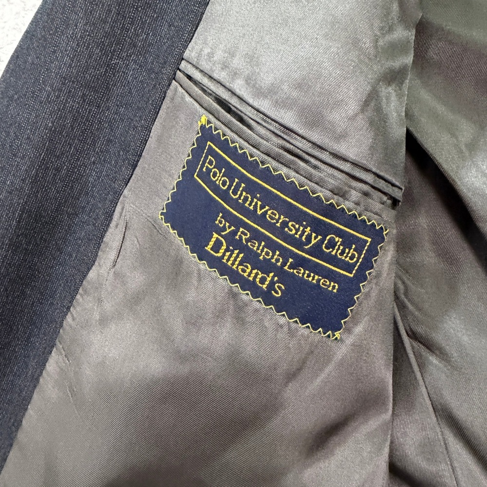 Polo University Ralph Lauren Mens 42R Blazer Charcoal Gray Stripe Sport Coat USA - Picture 5 of 10